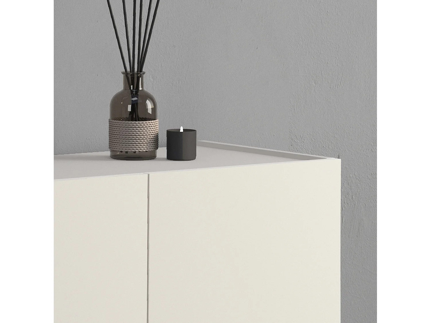 Credenza Vela con 4 ante colore cashmere 100x35x120,4 cm