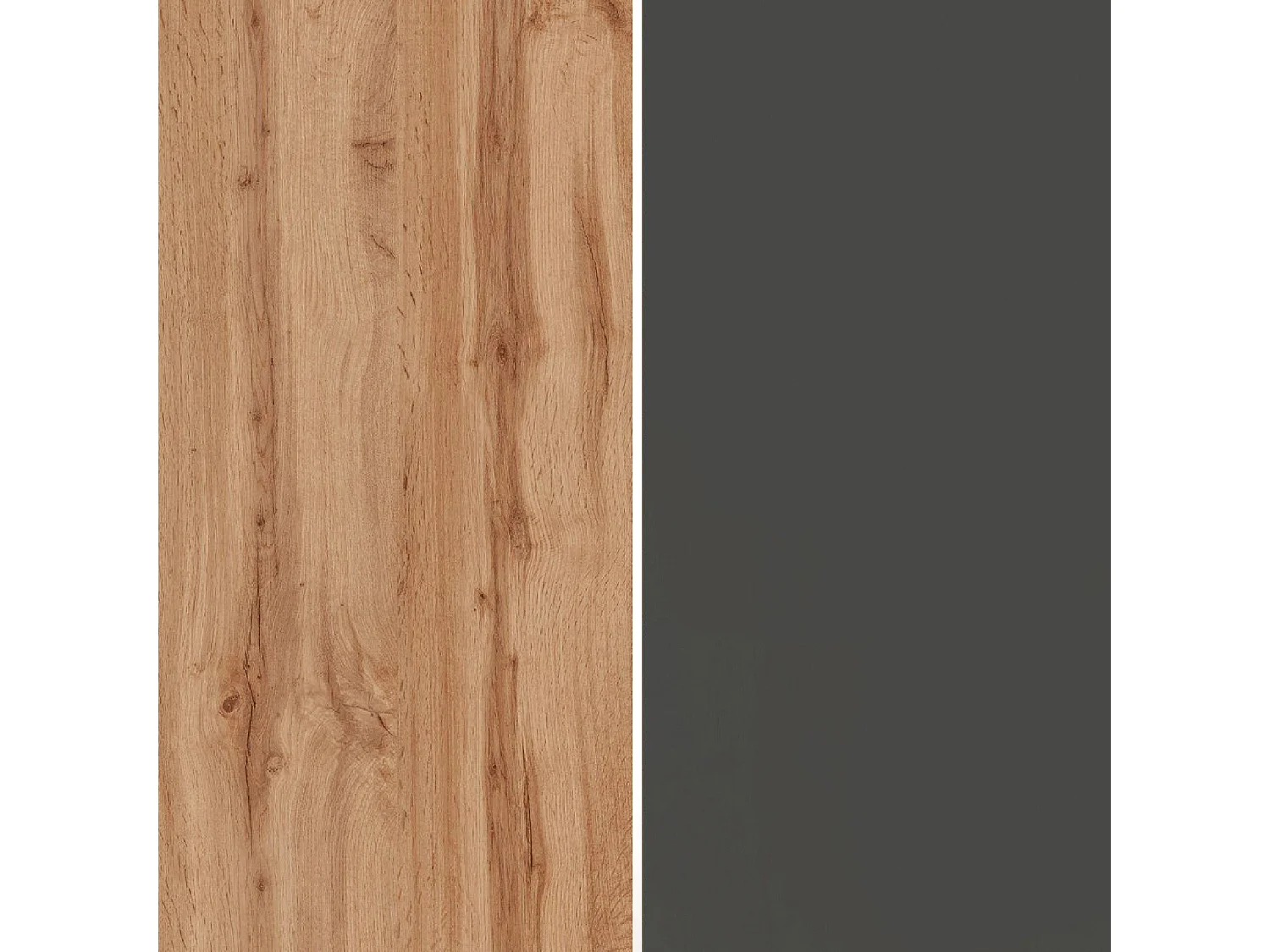 Credenza Garda 3 ante e 1 cassetto antracite opaco e rovere 120,1x35x70 cm