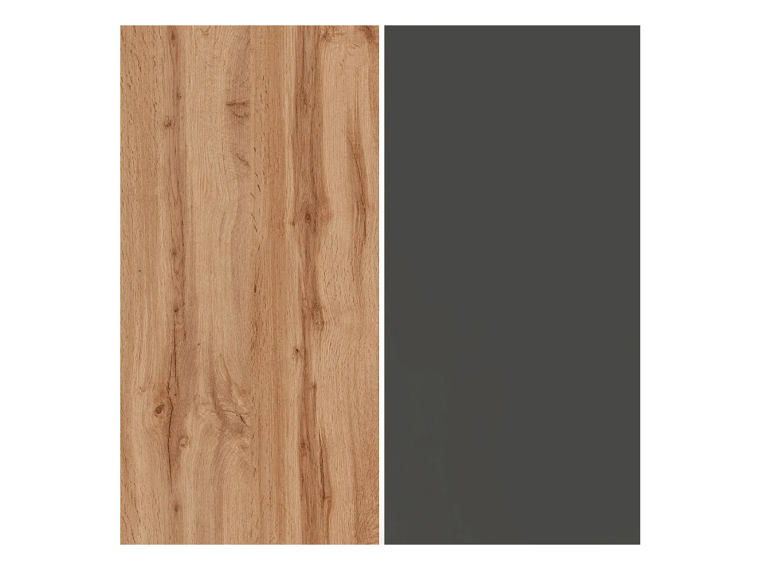 Credenza Garda 2 ante e 1 cassetto antracite opaco e rovere 80,9x35x70 cm