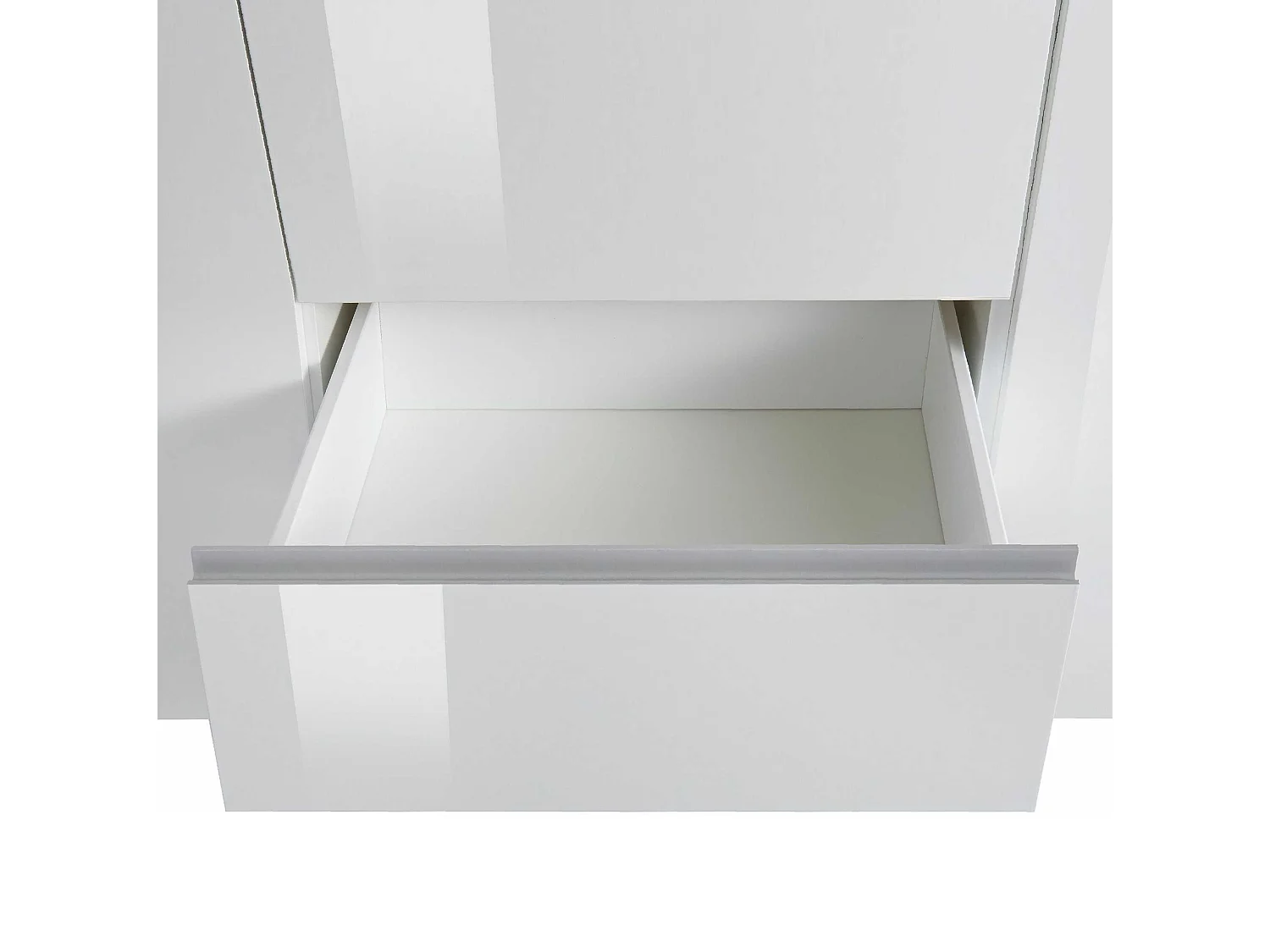 Credenza a cassettiera Magic 2 ante e 4 cassetti bianco lucido 120x40x105 cm