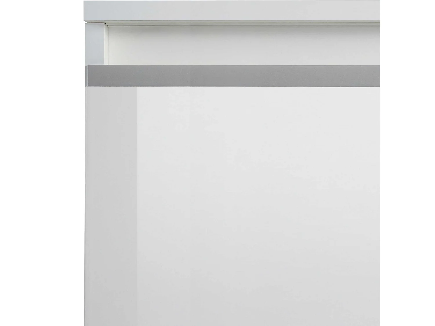 Credenza a cassettiera Magic 2 ante e 4 cassetti bianco lucido 120x40x105 cm