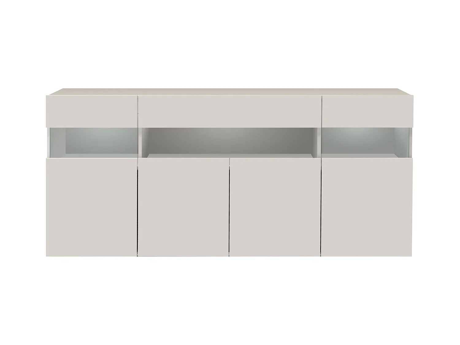 Credenza Potenza con 4 ante e 1 cassetto bianco lucido 173x40x81,5 cm