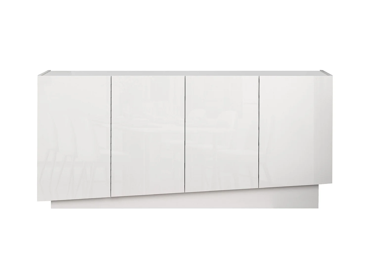 Madia Vela con 4 ante colore bianco lucido 160x35x75,4 cm