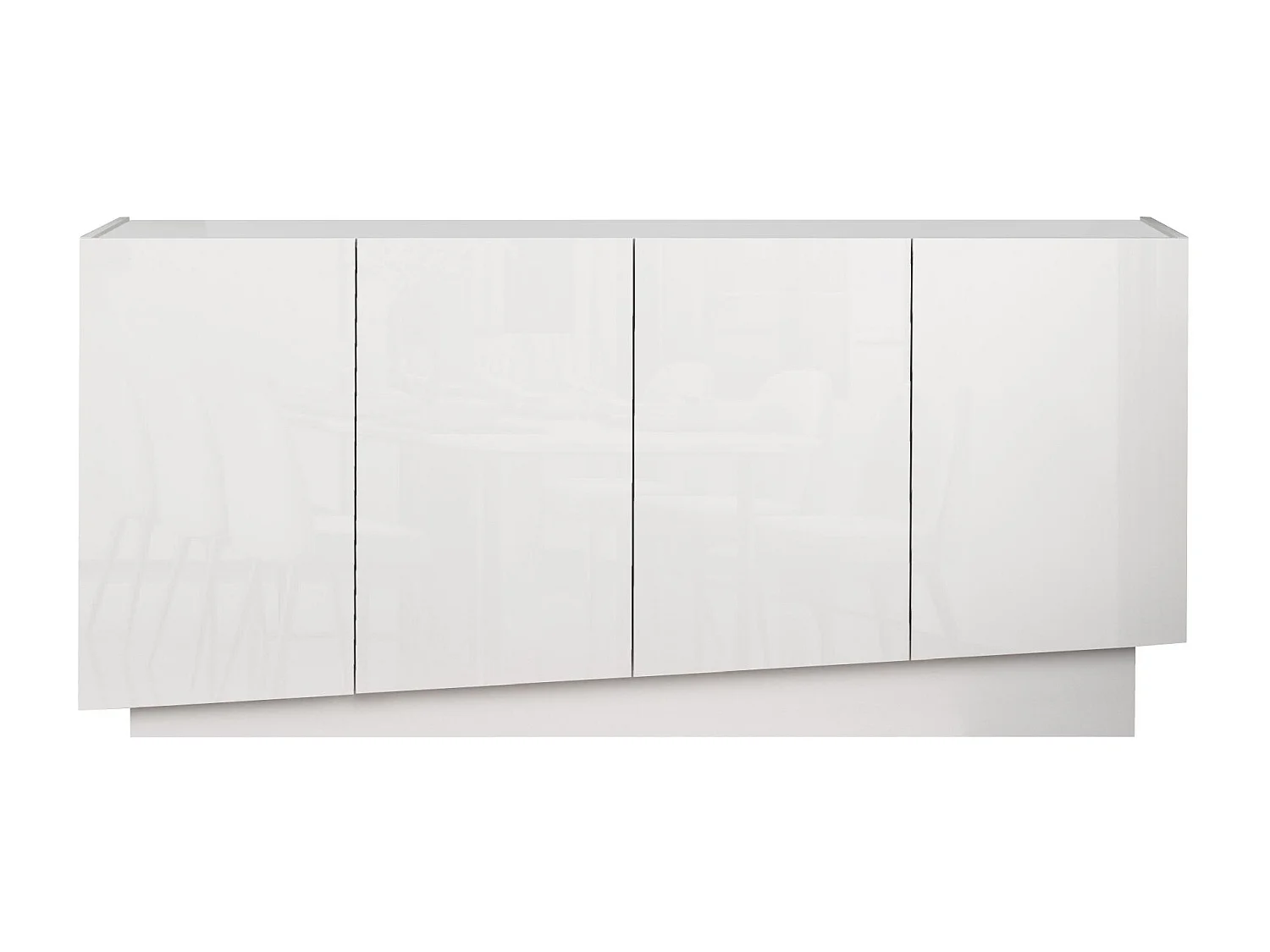 Madia Vela con 4 ante colore bianco lucido 160x35x75,4 cm