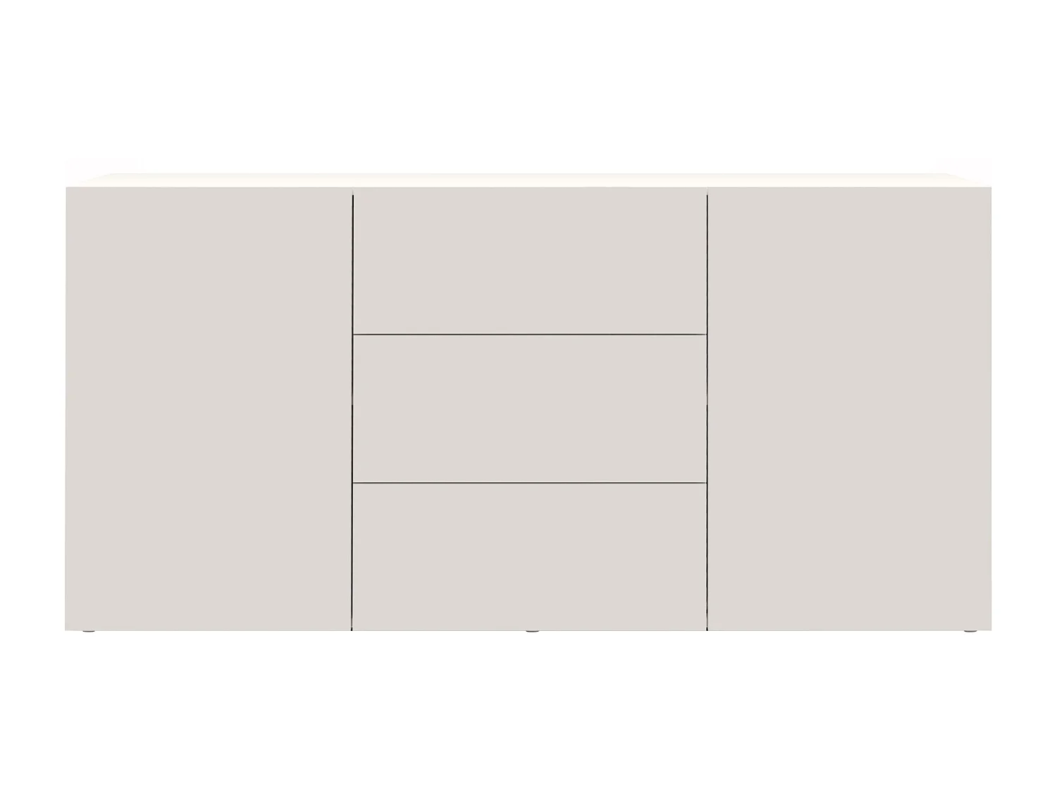 Credenza Egypt a 2 ante e 3 cassetti bianco lucido 160x40x80 cm