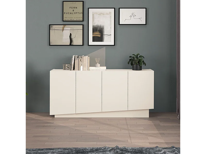 Madia Vela con 4 ante colore cashmere 160x35x75,4 cm