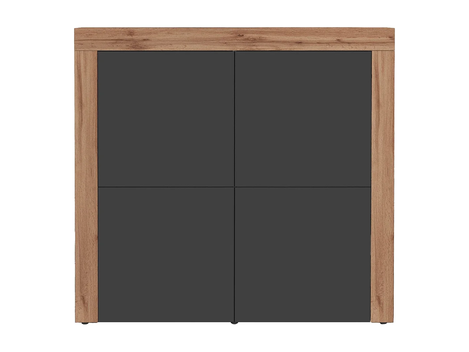 Madia Chronos a 4 ante antracite opaco e rovere 140x40x130 cm