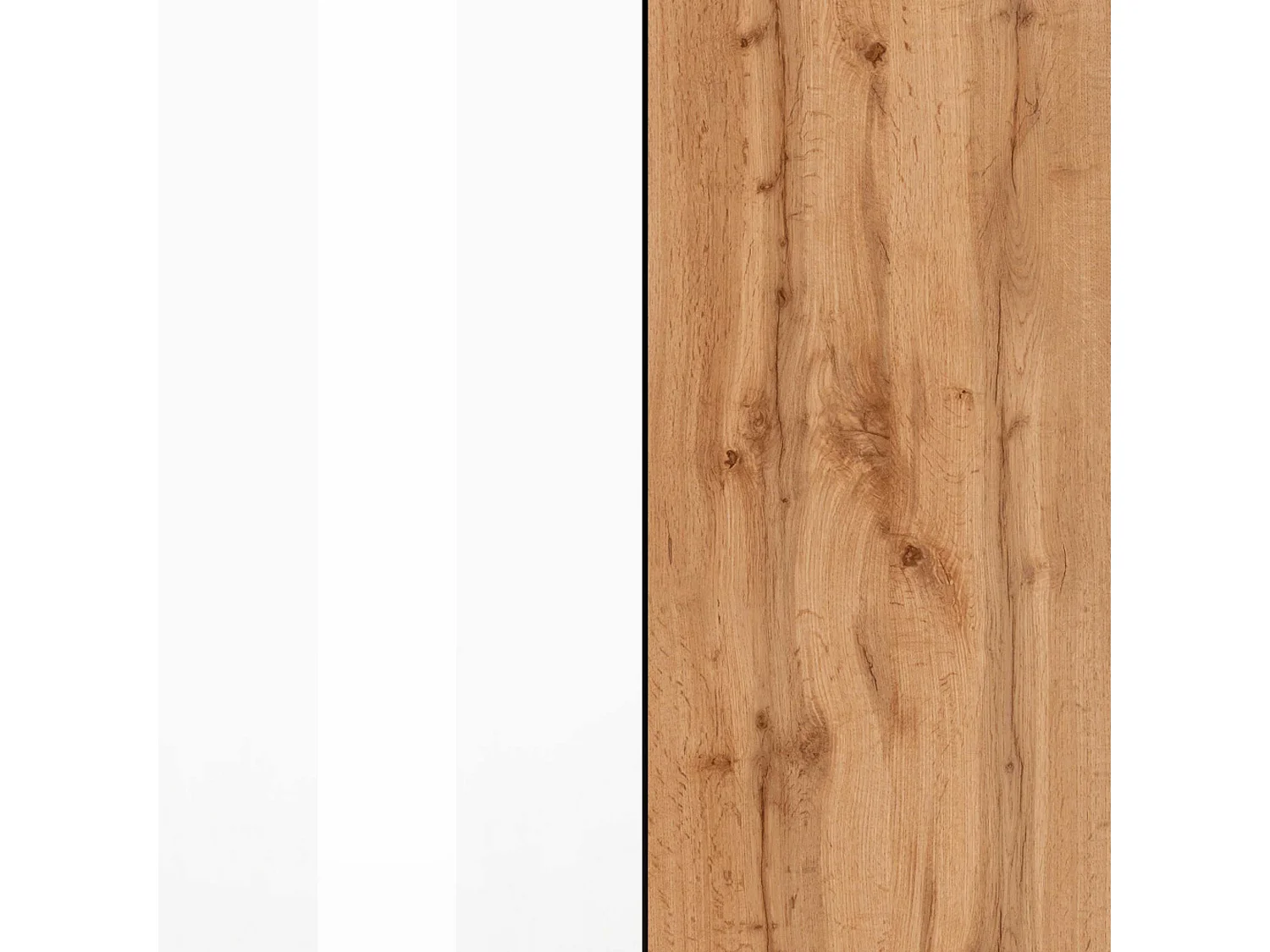 Madia Chronos a 4 ante bianco lucido e rovere 140x40x130 cm