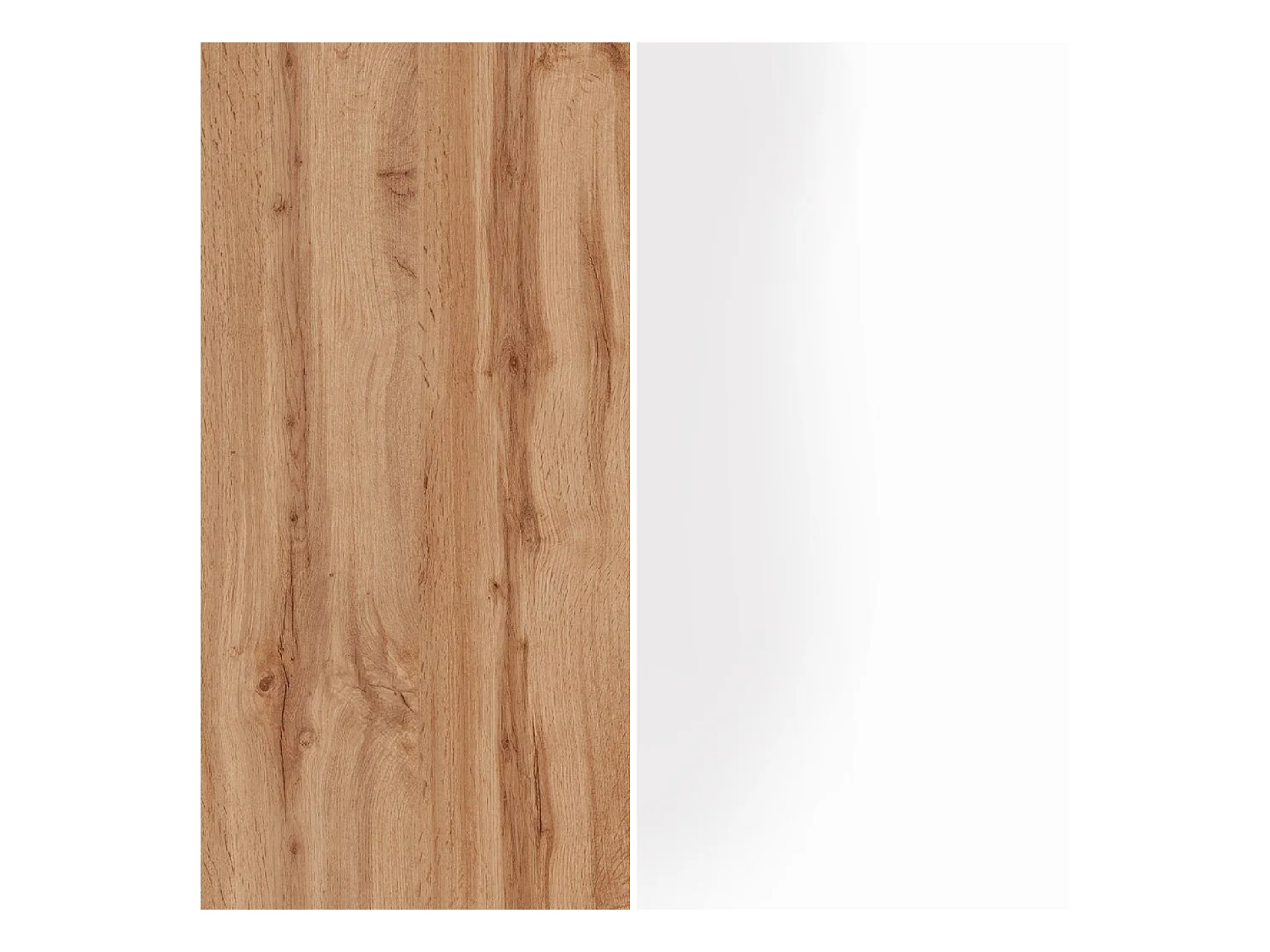 Credenza Garda 2 ante e 1 cassetto bianco lucido e rovere 80,9x35x70 cm