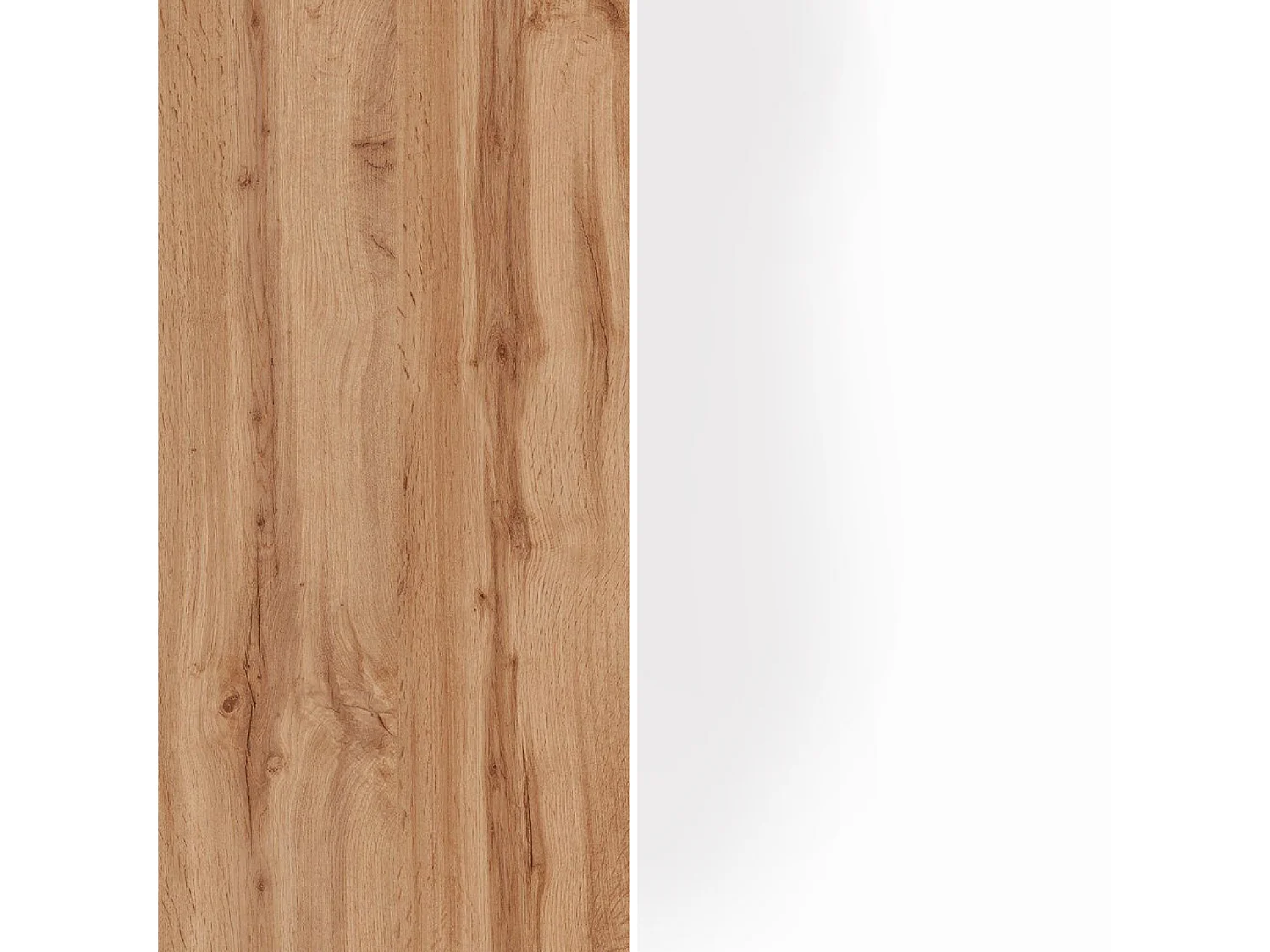 Credenza Garda 2 ante e 1 cassetto bianco lucido e rovere 80,9x35x70 cm