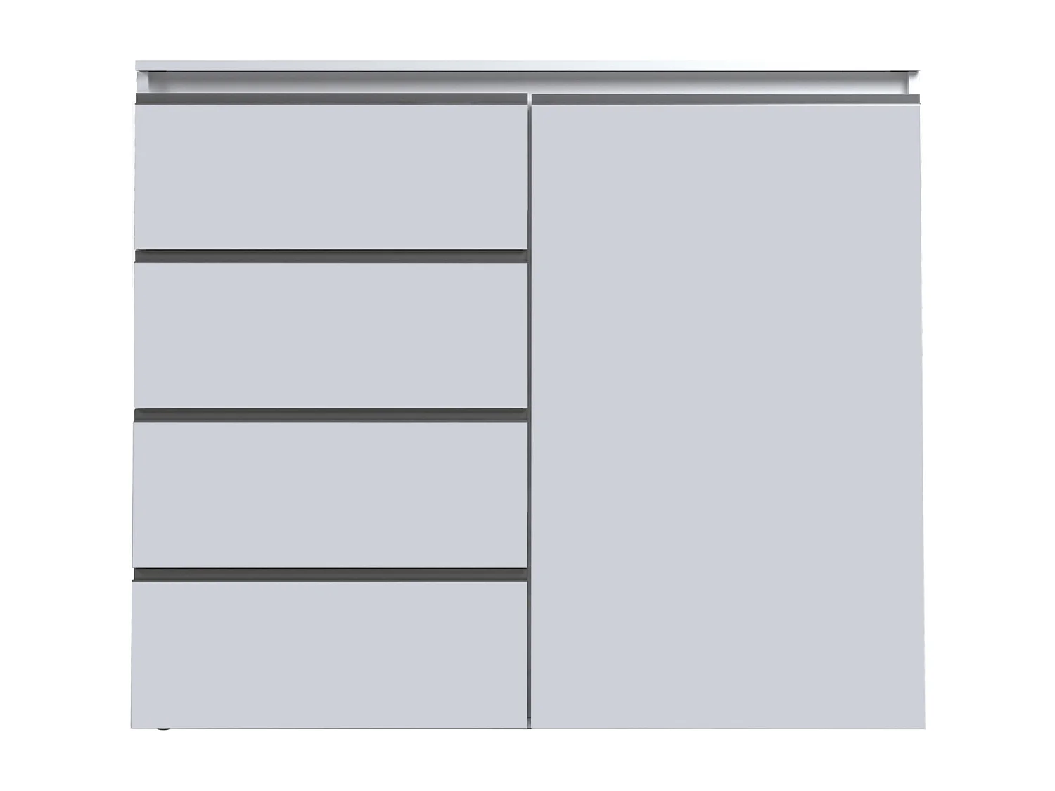 Credenza a cassettiera Magic 1 anta e 3 cassetti bianco lucido 120x40x105 cm