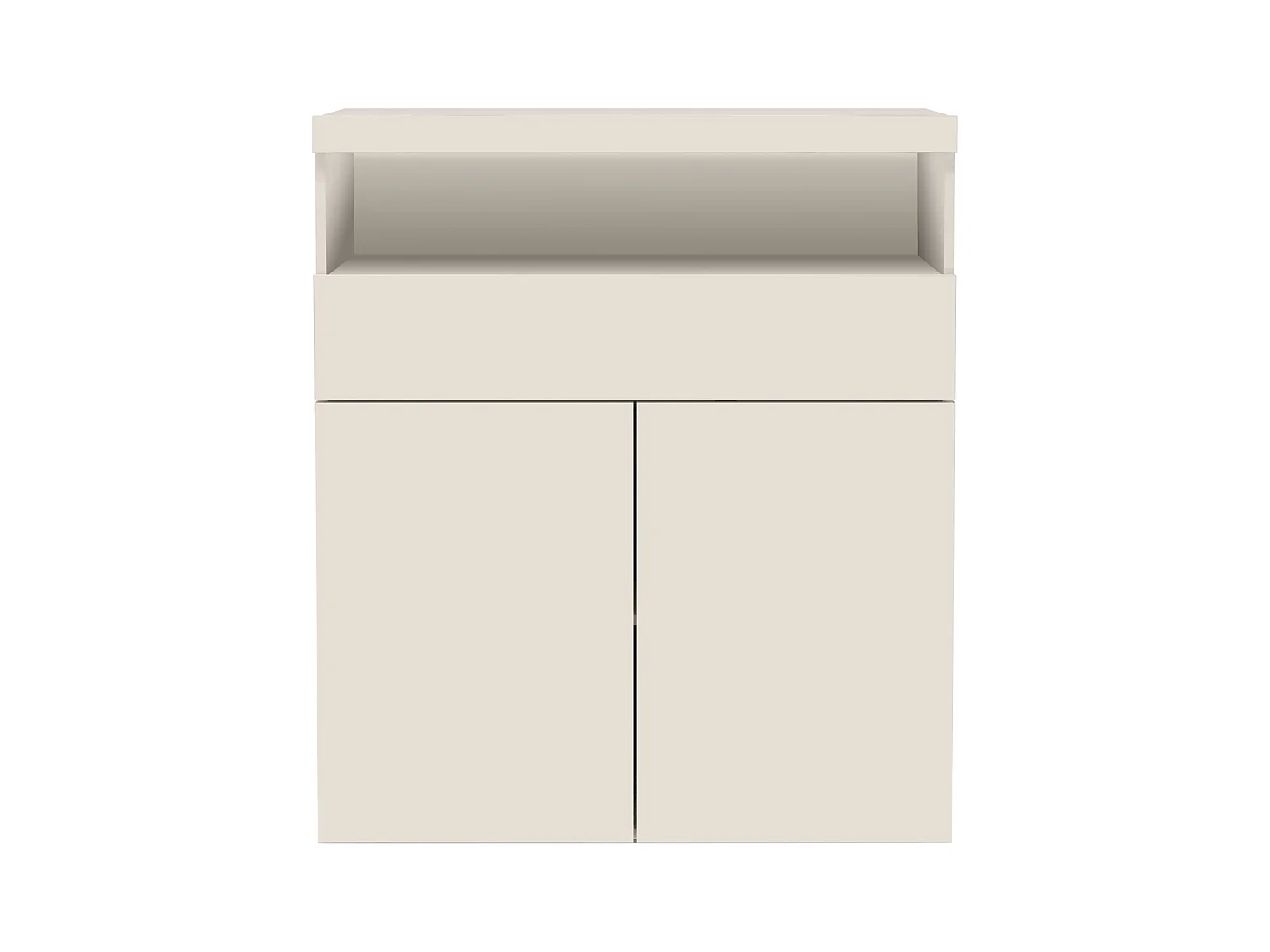 Credenza Potenza con 2 ante e 1 cassetto bianco lucido 100x40x121,5 cm