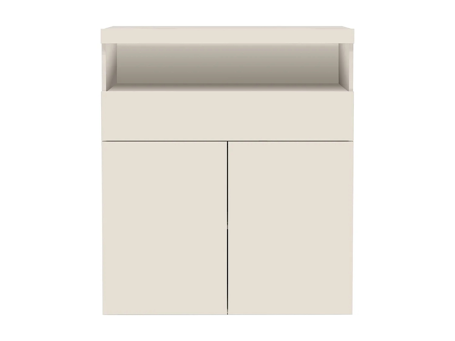 Credenza Potenza con 2 ante e 1 cassetto bianco lucido 100x40x121,5 cm