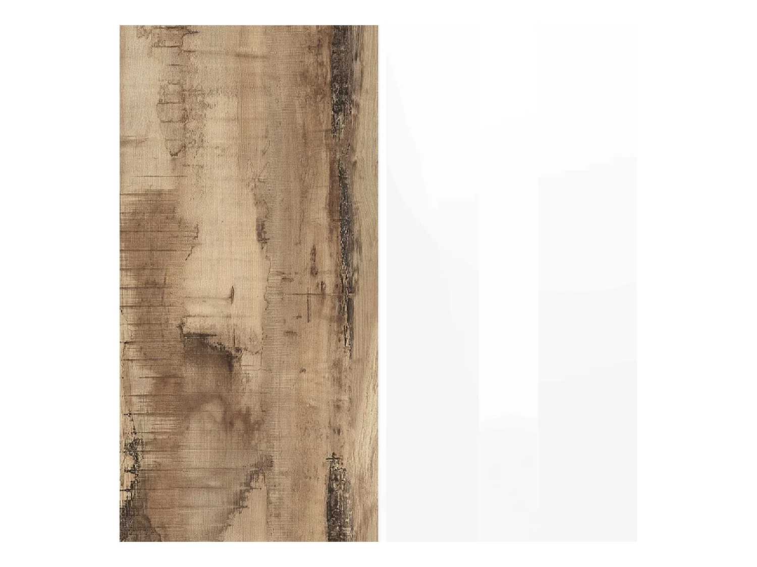 Credenza Corona 2 ante e 3 cassetti bianco lucido e acero pereira 160x45x85 cm