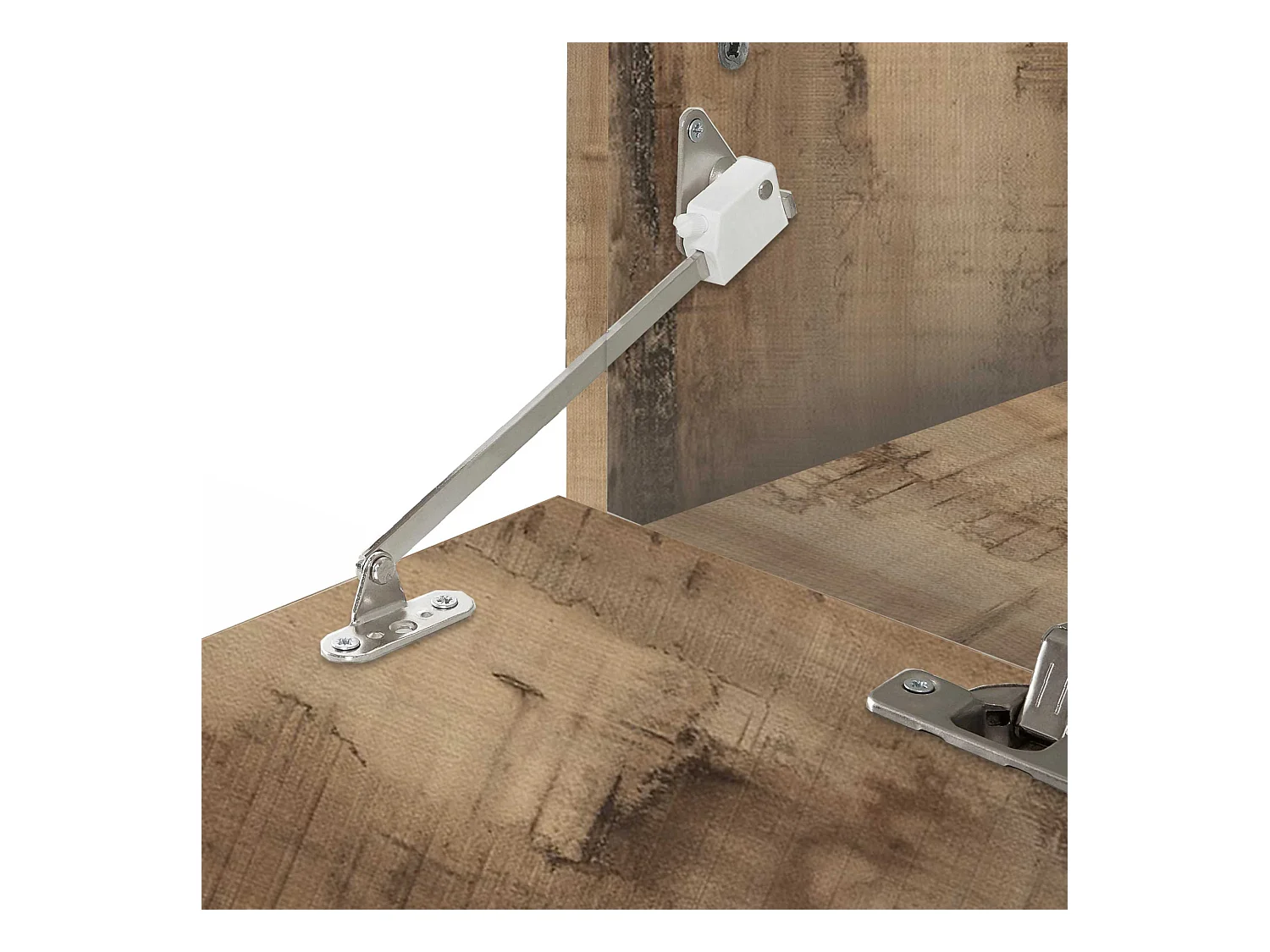 Credenza Corona 2 ante e 3 cassetti bianco lucido e acero pereira 160x45x85 cm