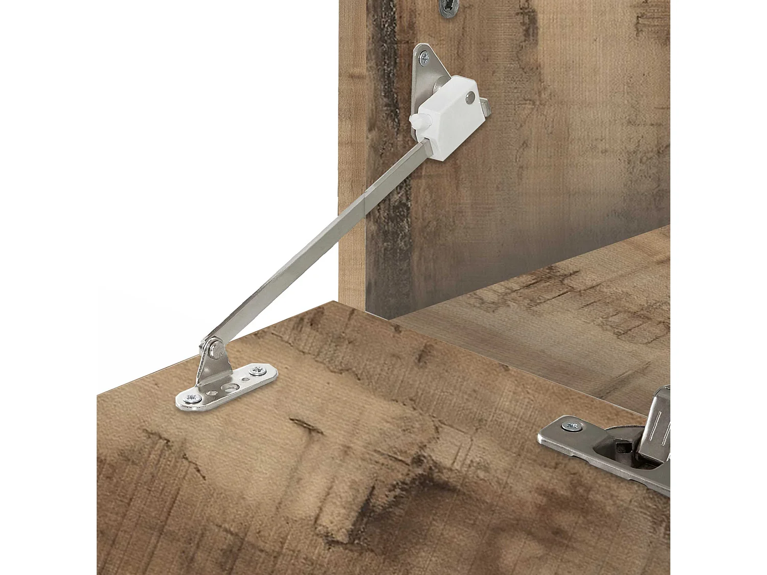 Credenza Corona 2 ante e 3 cassetti bianco lucido e acero pereira 160x45x85 cm