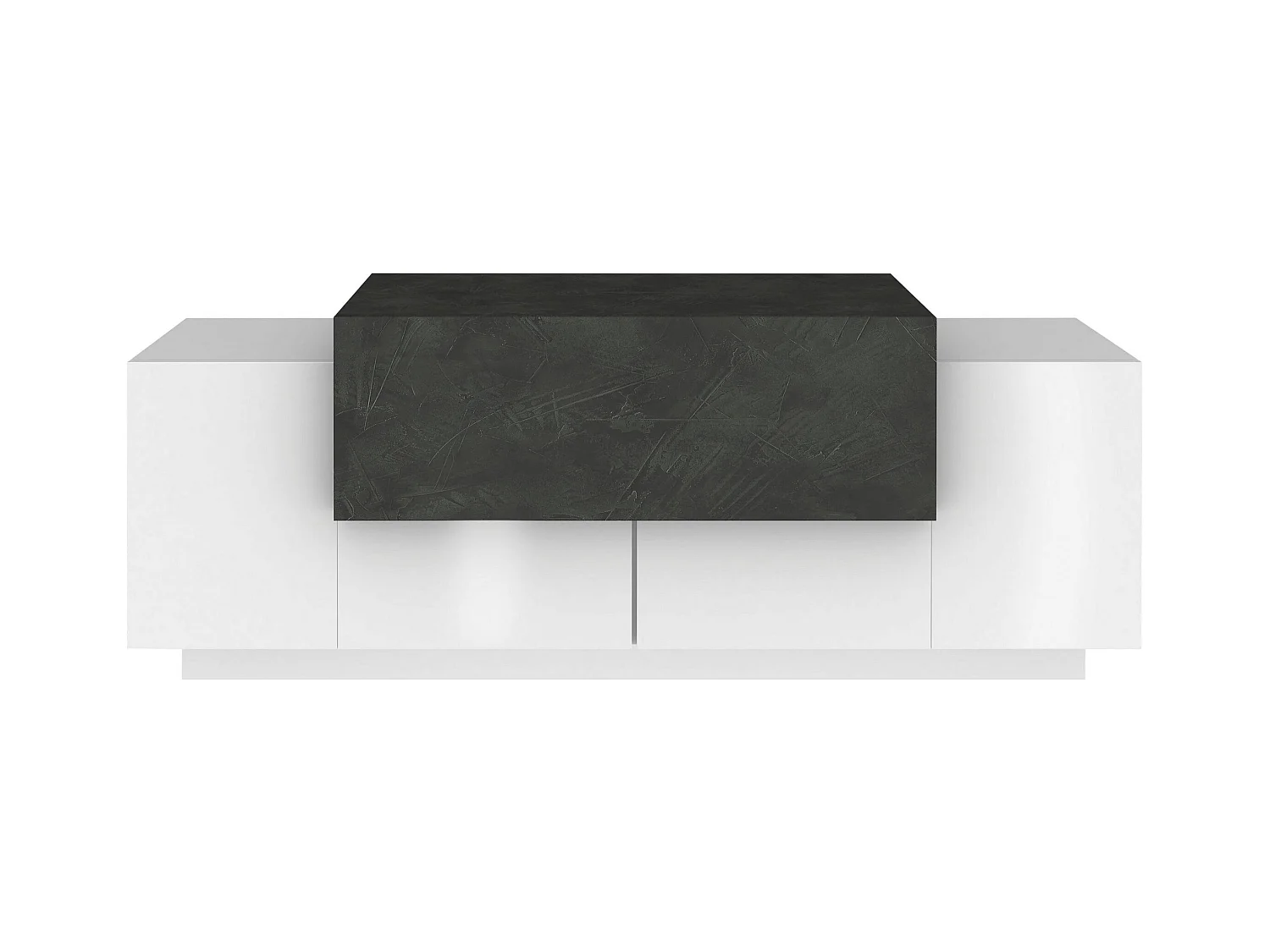 Scarpiera a panca Corona 2 ante 1 ribalta bianco lucido/ardesia 120x45x51 cm