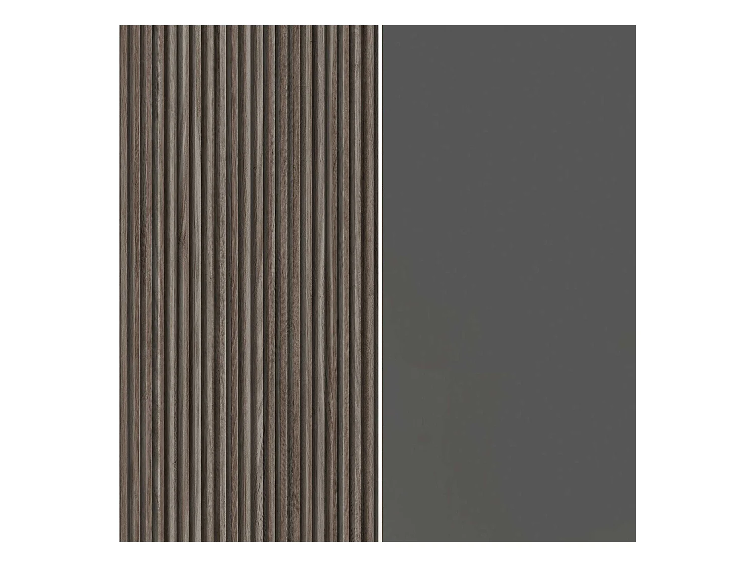 Credenza Coste a 2 ante e 3 cassetti antracite opaco e legno scuro 180x43x86 cm