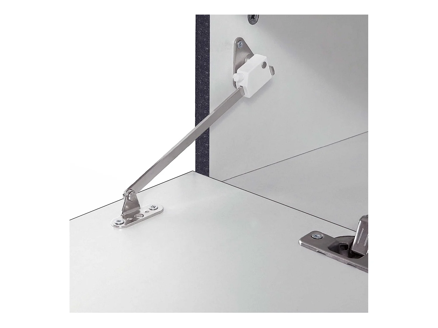 Credenza Corona 3 ante bianco lucido e ardesia 140x45x85 cm