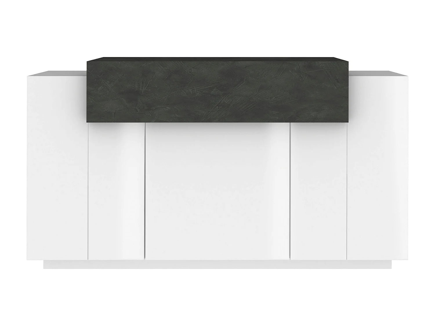 Credenza Corona 3 ante bianco lucido e ardesia 140x45x85 cm