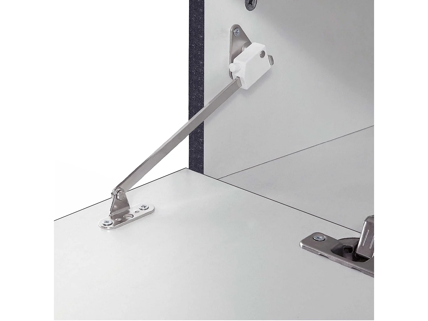 Credenza Corona 3 ante bianco lucido e ardesia 140x45x85 cm