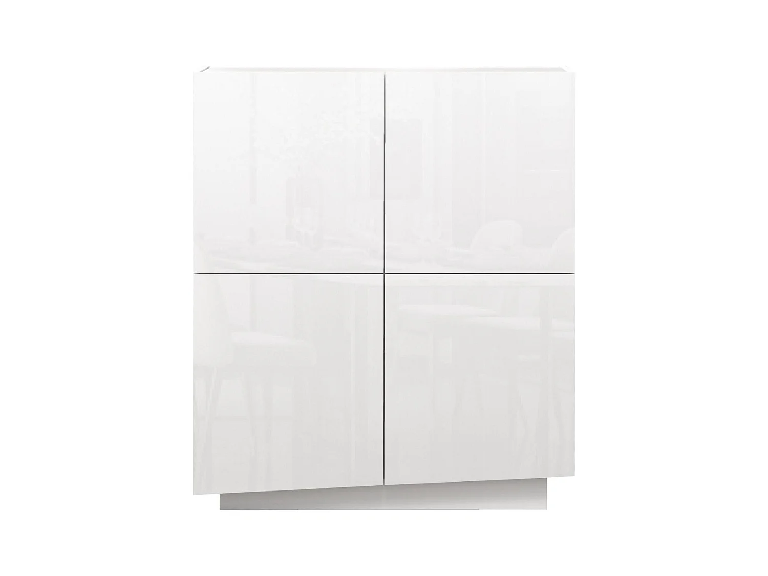 Credenza Vela con 4 ante colore bianco lucido 100x35x120,4 cm