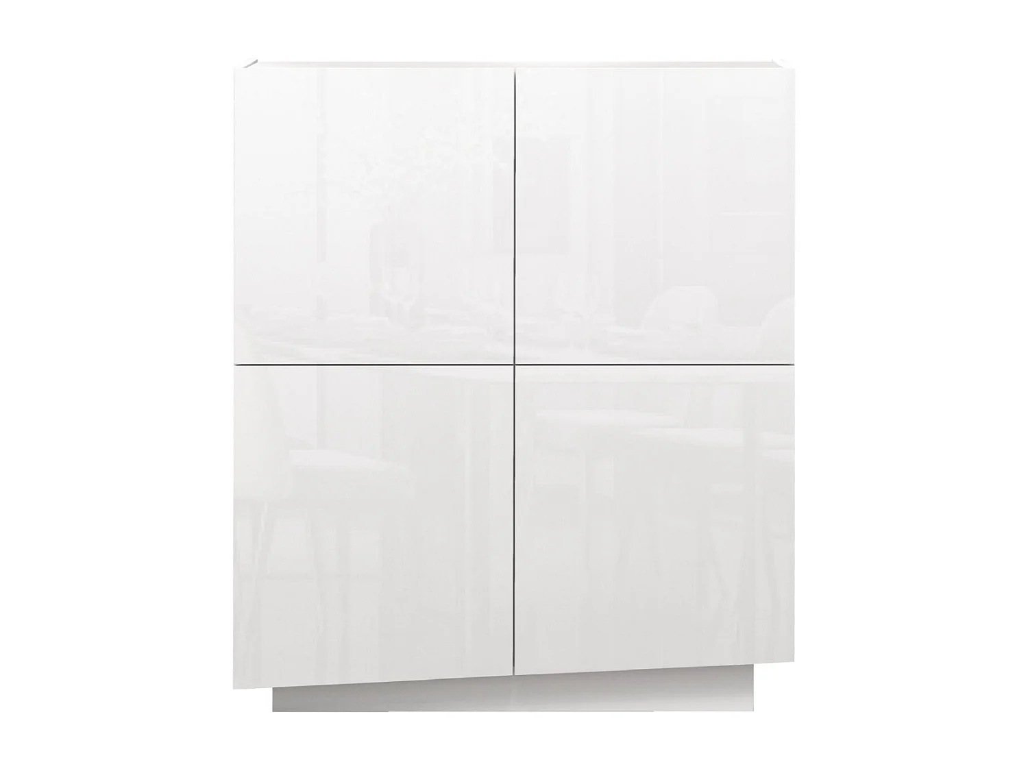 Credenza Vela con 4 ante colore bianco lucido 100x35x120,4 cm