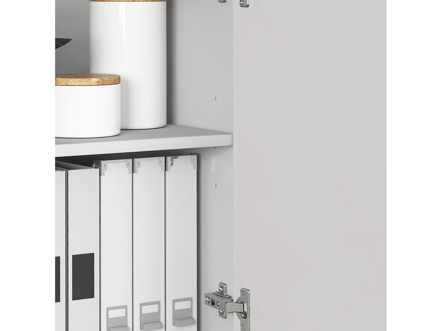 Credenza Vela con 4 ante colore bianco lucido 100x35x120,4 cm