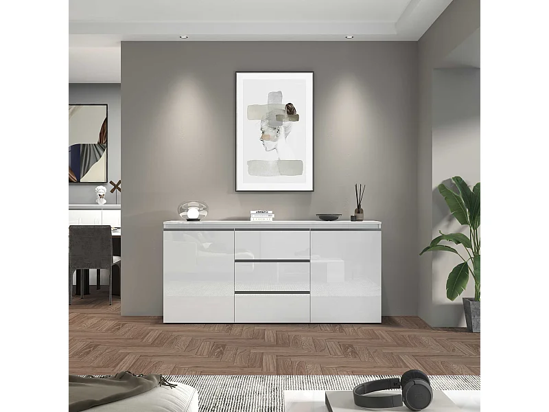 Credenza cassettiera Magic con 2 ante e 3 cassetti 150x40x80 cm