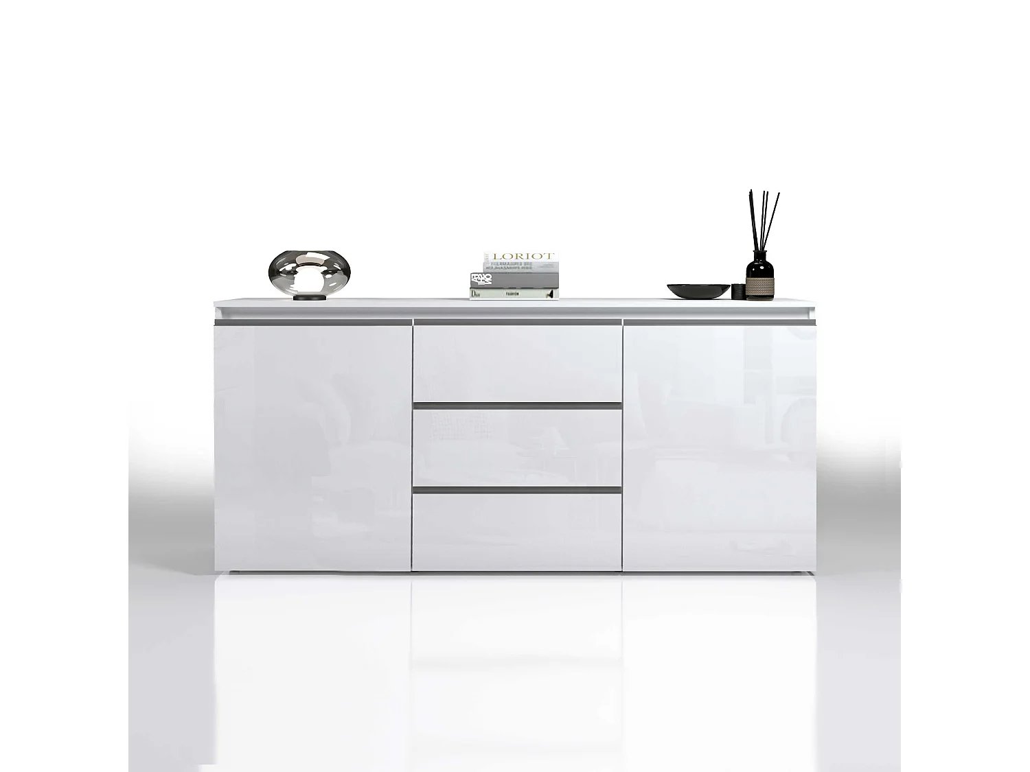 Credenza cassettiera Magic con 2 ante e 3 cassetti 150x40x80 cm