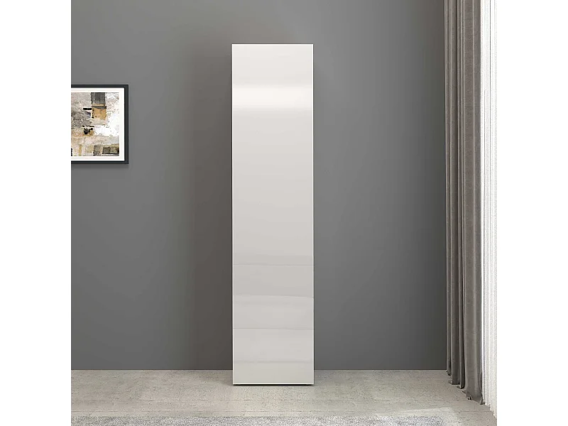 Armadio a colonna Egypt con 1 anta e 3 ripiani bianco lucido 45x34,2x190 cm