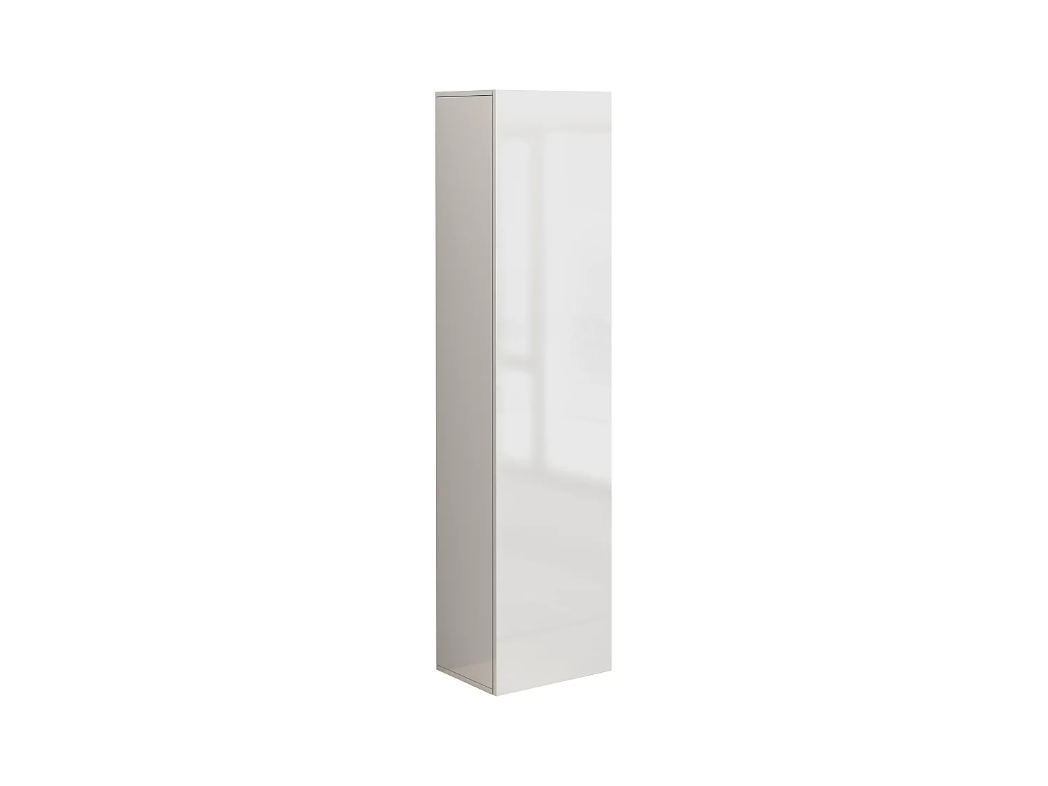 Armadio a colonna Egypt con 1 anta e 3 ripiani bianco lucido 45x34,2x190 cm