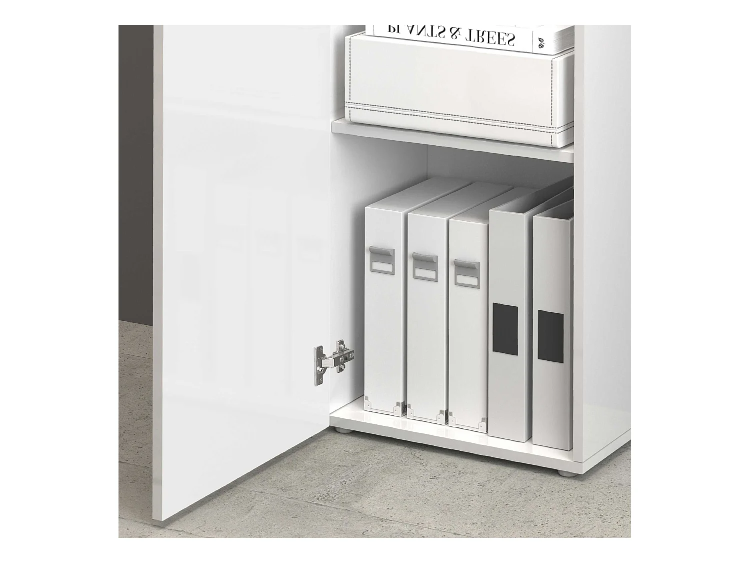 Armadio a colonna Egypt con 1 anta e 3 ripiani bianco lucido 45x34,2x190 cm