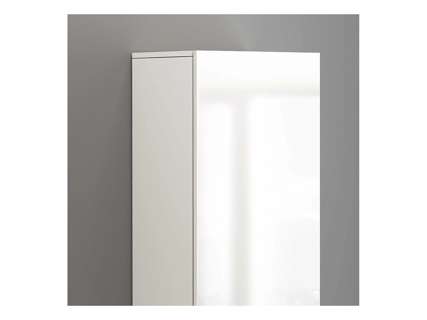 Armadio a colonna Egypt con 1 anta e 3 ripiani bianco lucido 45x34,2x190 cm