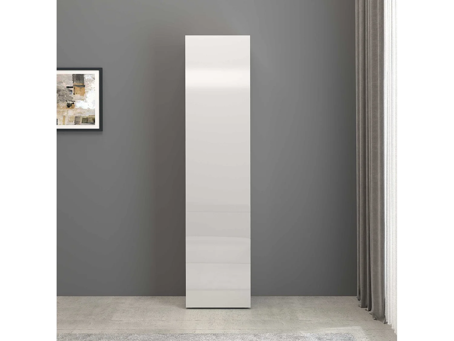 Armadio a colonna Egypt con 1 anta e 3 ripiani bianco lucido 45x34,2x190 cm