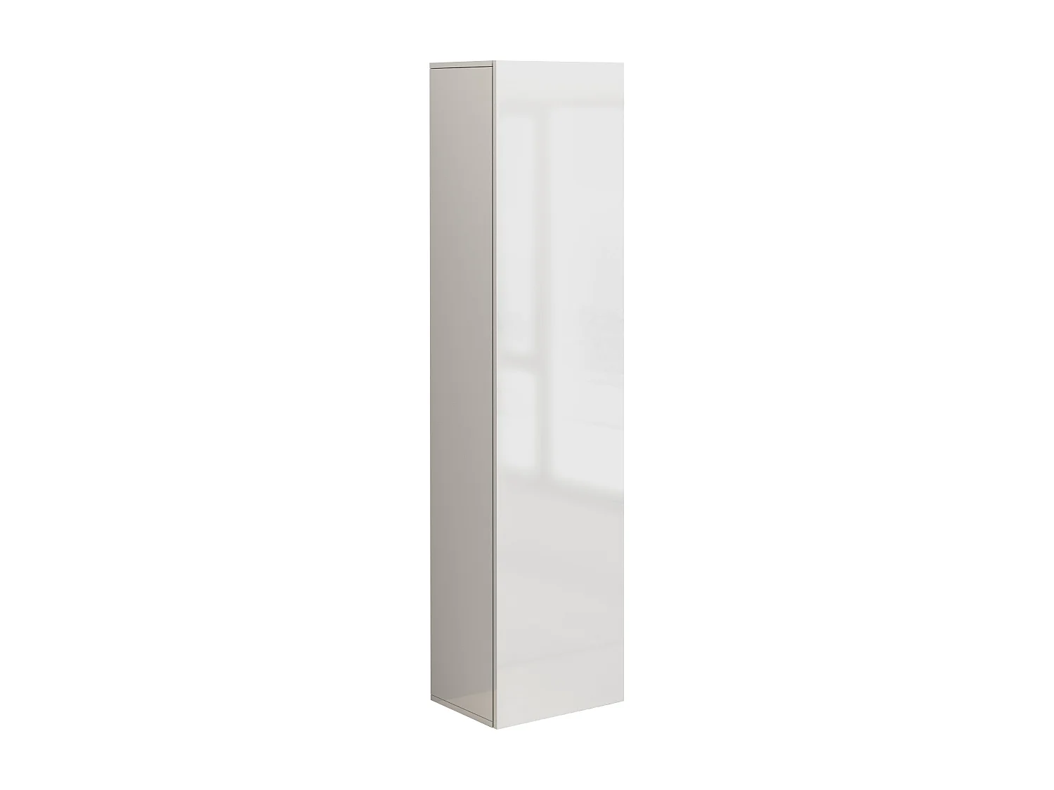 Armadio a colonna Egypt con 1 anta e 3 ripiani bianco lucido 45x34,2x190 cm