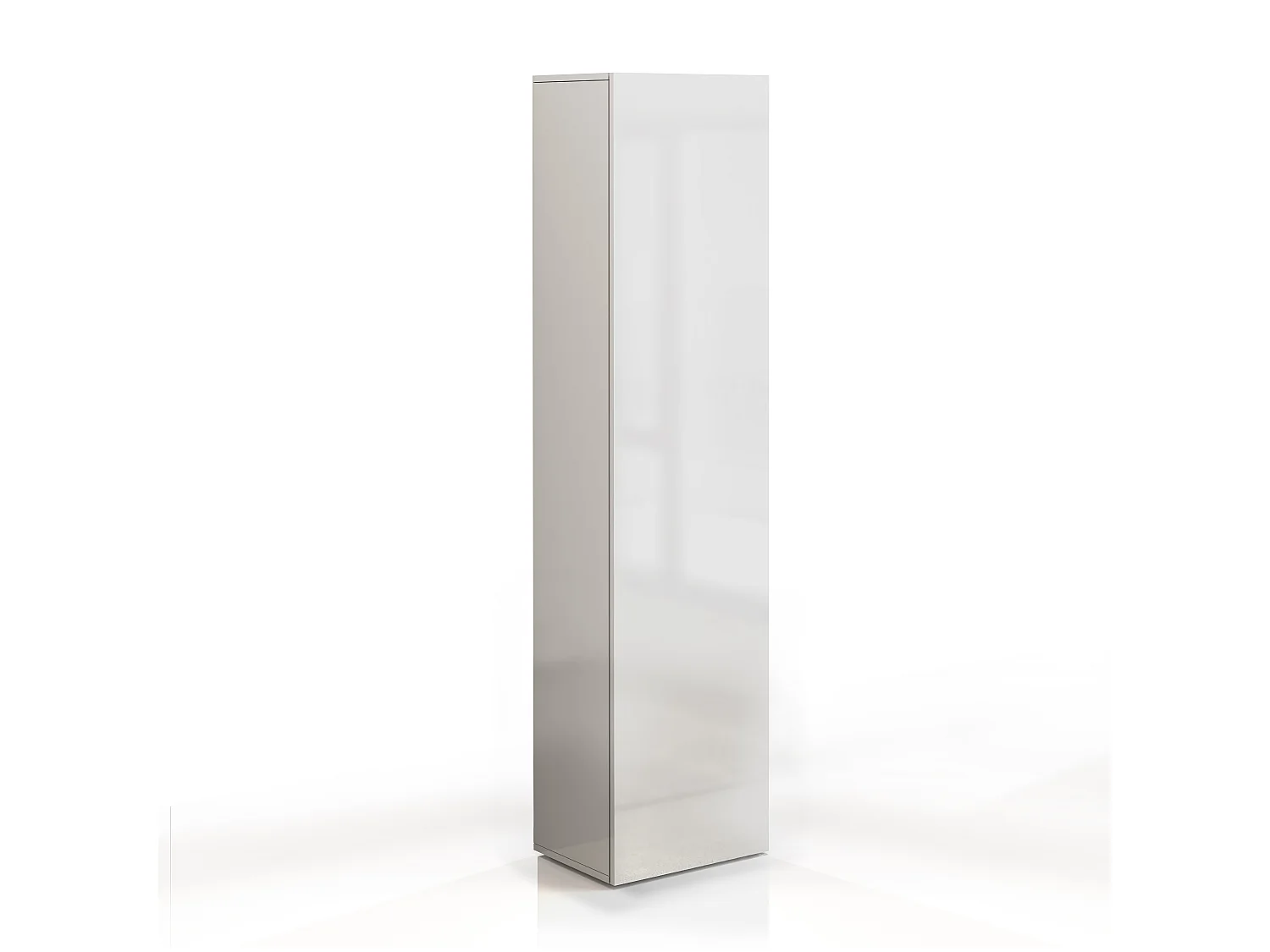 Armario columna Egypt con 1 puerta y 3 estantes blanco brillo 45x34,2x190 cm