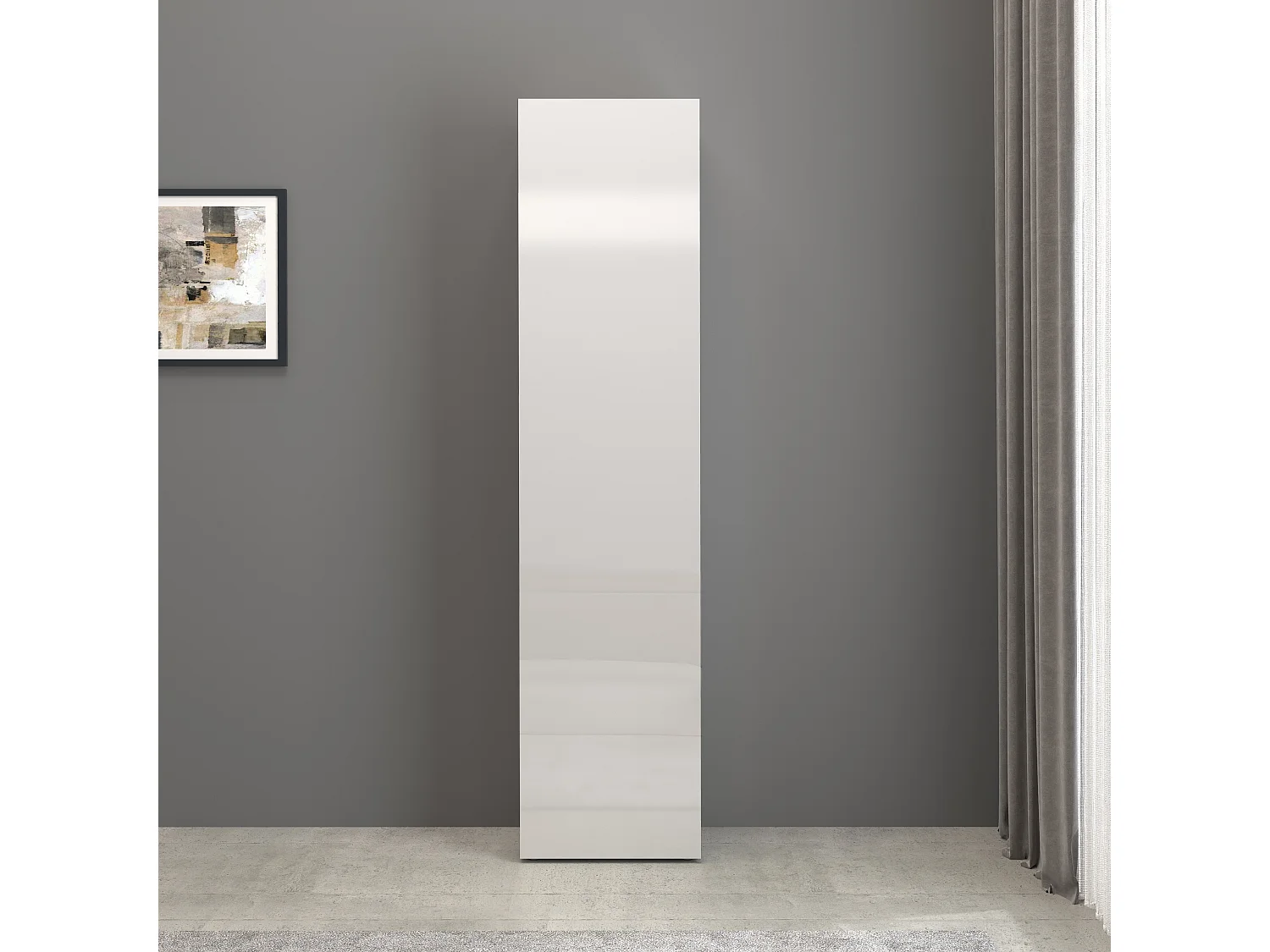Armario columna Egypt con 1 puerta y 3 estantes blanco brillo 45x34,2x190 cm