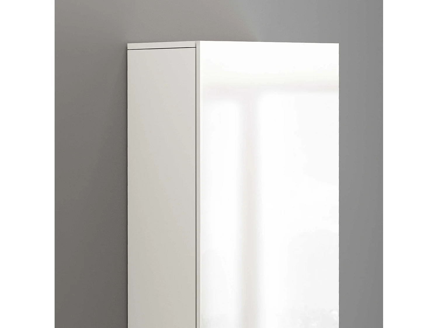 Armario columna Egypt con 1 puerta y 3 estantes blanco brillo 45x34,2x190 cm