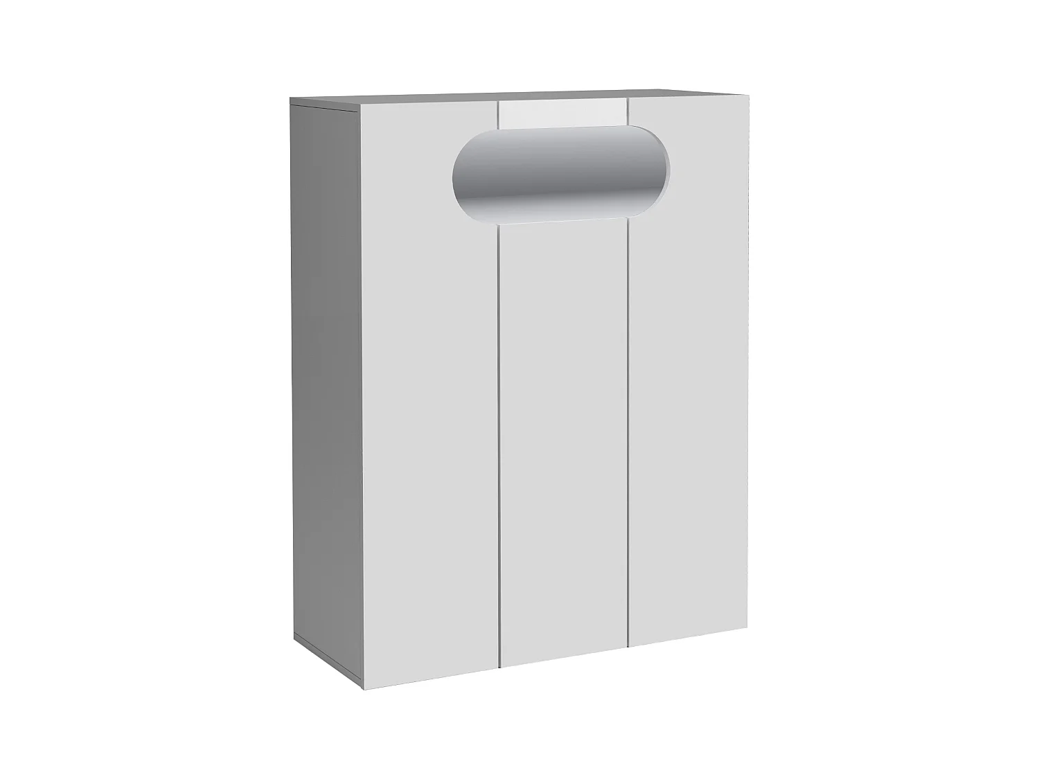 Armadio portascarpe REAL a 3 ante e 11 ripiani bianco lucido 90x38x120 cm