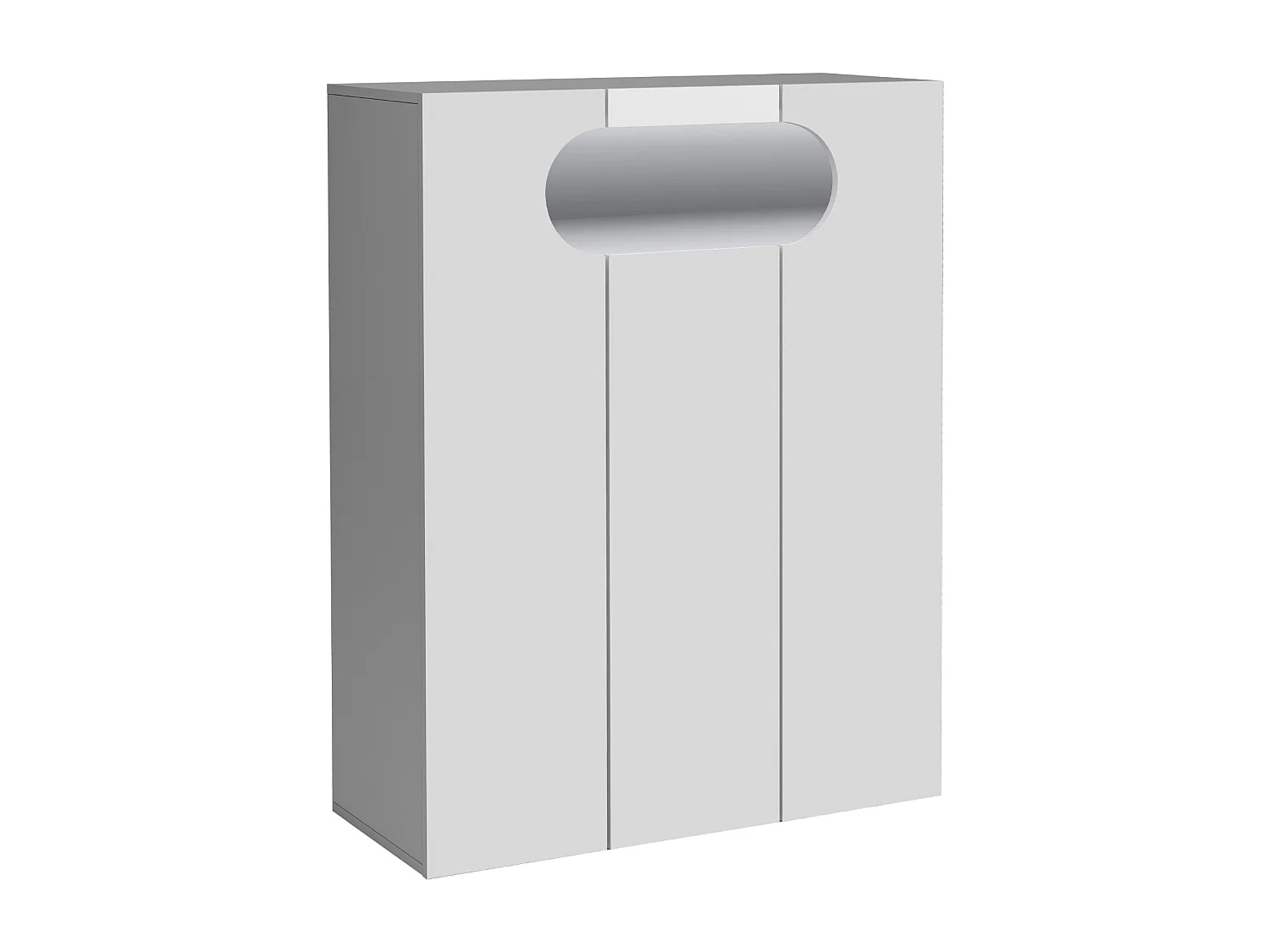 Armadio portascarpe REAL a 3 ante e 11 ripiani bianco lucido 90x38x120 cm