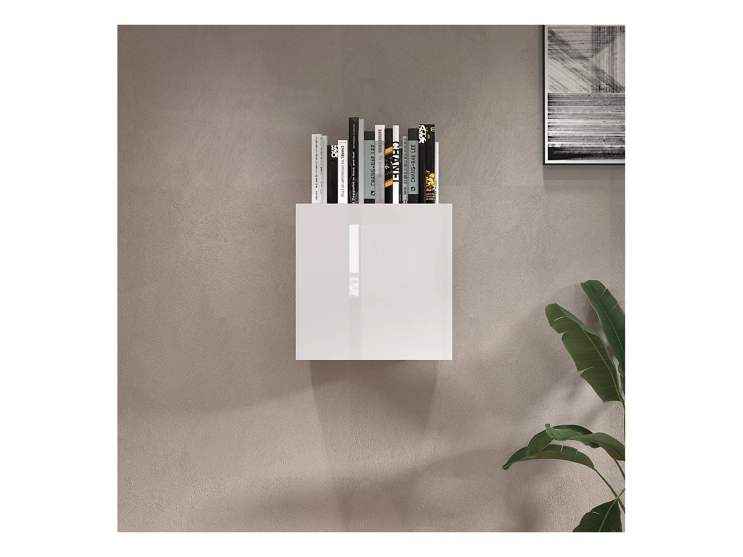 Pensile a cubo Chronos con 1 anta bianco lucido 50x35x50 cm