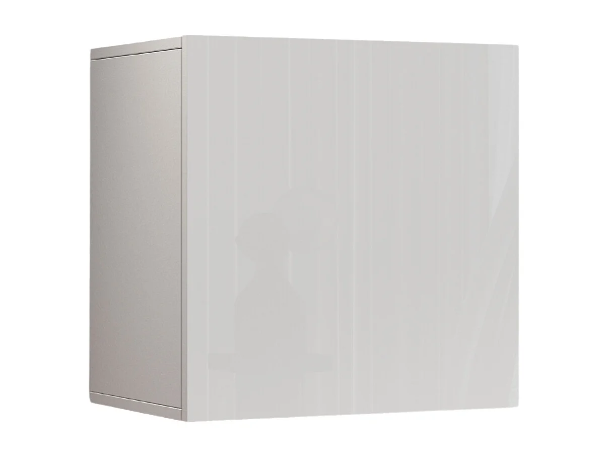 Étagère cube Chronos avec 1 porte blanc brillant 50x35x50 cm
