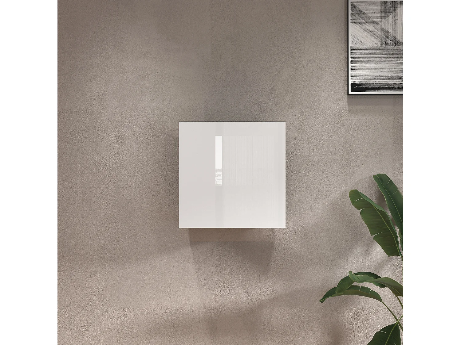 Étagère cube Chronos avec 1 porte blanc brillant 50x35x50 cm