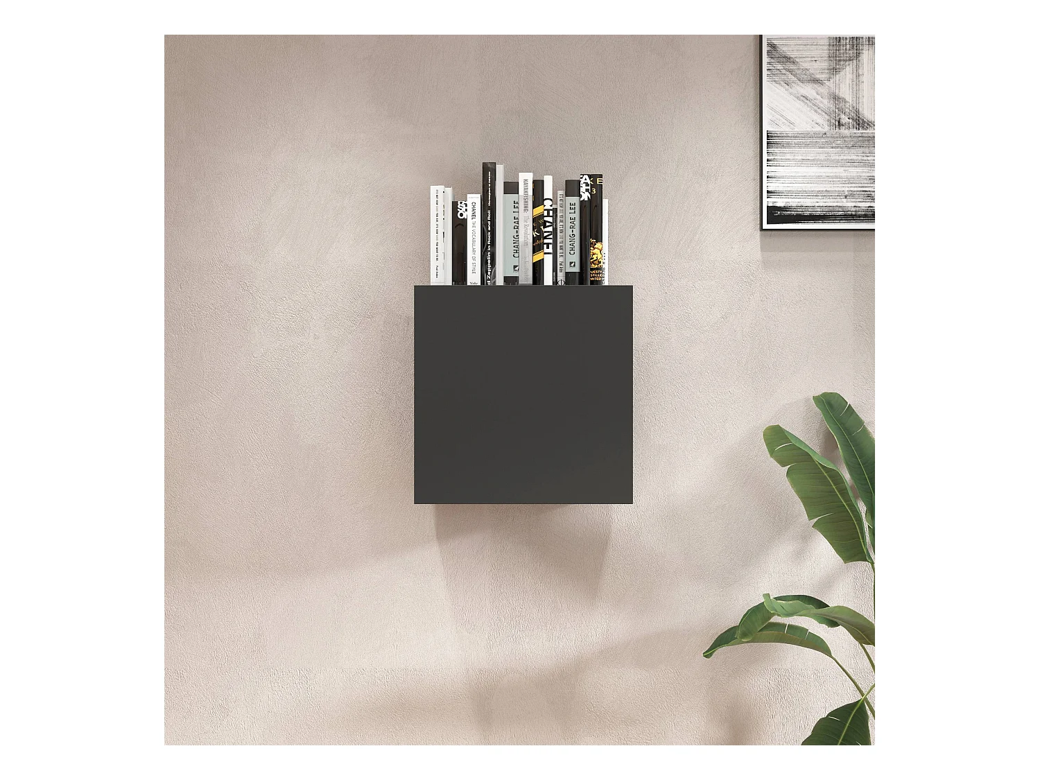 Pensile a cubo Chronos con 1 anta antracite opaco 50x35x50 cm