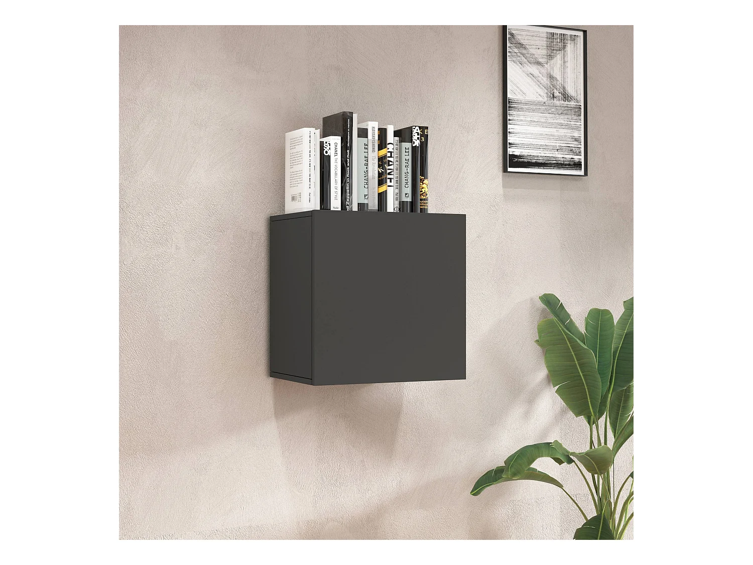 Pensile a cubo Chronos con 1 anta antracite opaco 50x35x50 cm