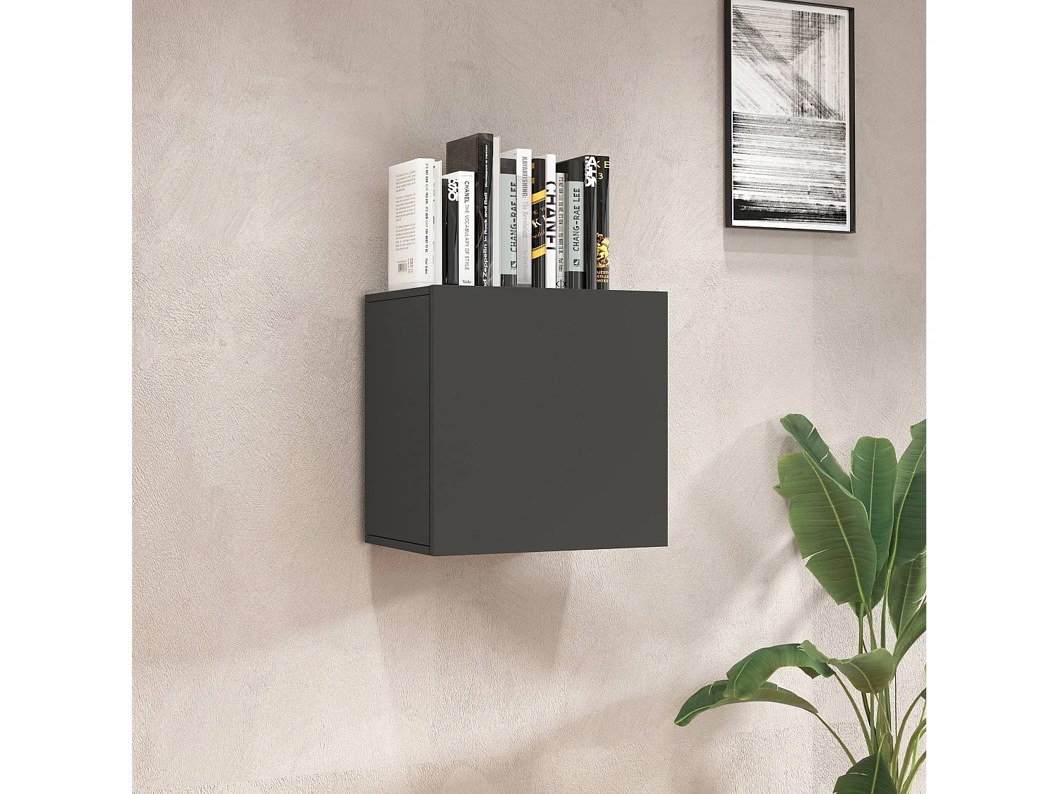 Pensile a cubo Chronos con 1 anta antracite opaco 50x35x50 cm