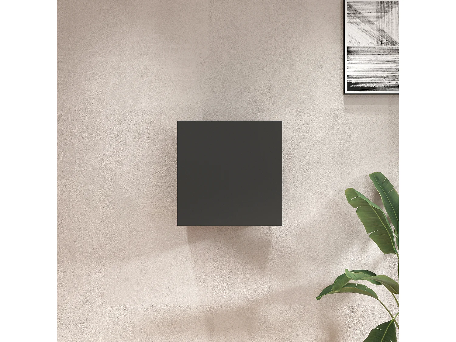Pensile a cubo Chronos con 1 anta antracite opaco 50x35x50 cm