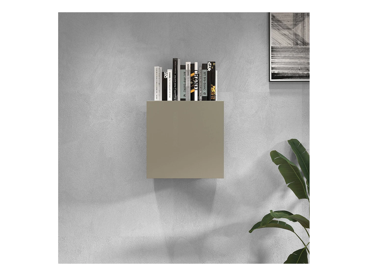 Pensile a cubo Chronos con 1 anta tortora opaco 50x35x50 cm