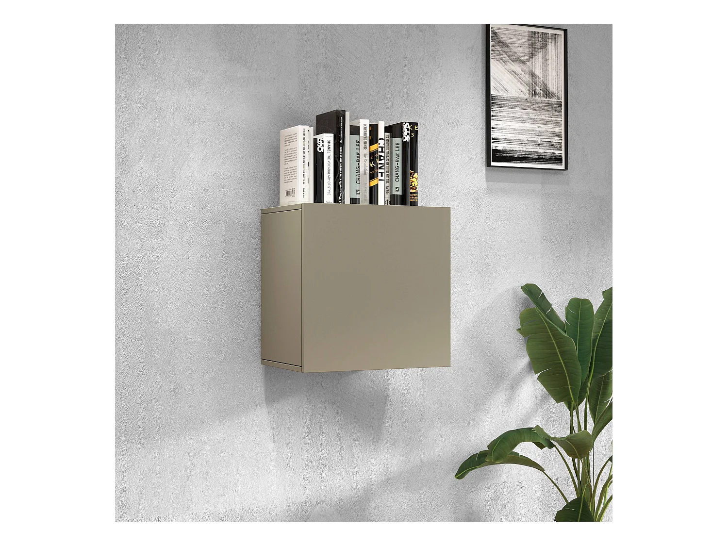 Pensile a cubo Chronos con 1 anta tortora opaco 50x35x50 cm